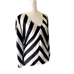 NWT INC Black and White Striped Top NWT Size Medium